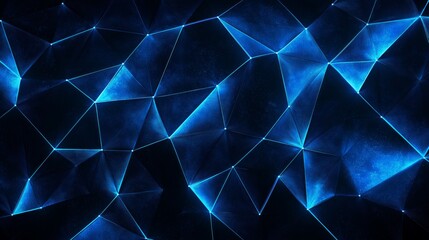 Obraz premium A futuristic wireframe pattern in neon blue against a dark background.