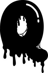Hand drawn slime uppercase alphabet Q
