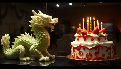 birthday cake with candles