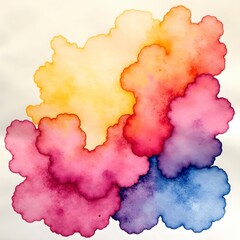 Obraz premium Colored watercolor stains on watercolor paper