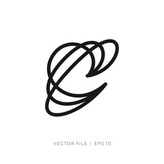 initial letter e or c orbit logo design