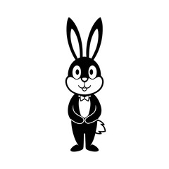 cartoon rabbit with blank sign