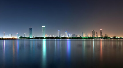 Night Cityscape Reflection