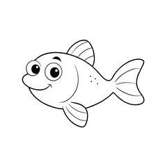 vector illustration of a cartoon fish