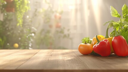 Close-up of vibrant fresh vegetables and fruits on wooden table, symbolizing healthy blood pressure foods, emphasizing natural nutrition and wellness.
