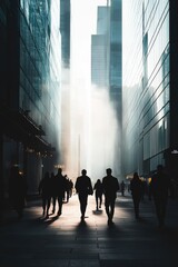 Urban crowd on city street