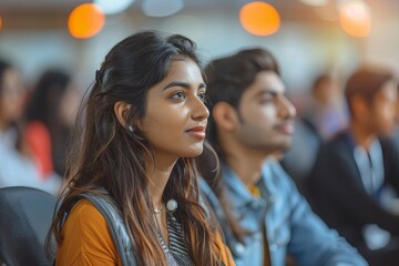 Obraz premium Innovative Software Developers of Various Backgrounds Collaborate on Neural Network Blockchain Startup Plans