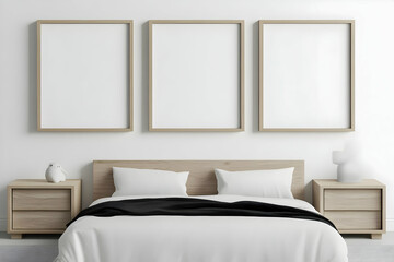 Modern Bedroom Mockup 3D Illustration