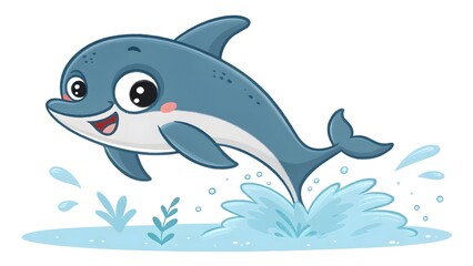 Obraz premium Smiling dolphin jumping out of the water cute
