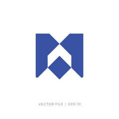 initial letter M and an upward arrow logo