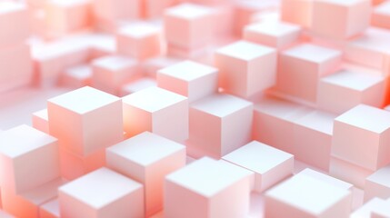 Obraz premium Abstract Pink Cubes: A Serene 3D Composition