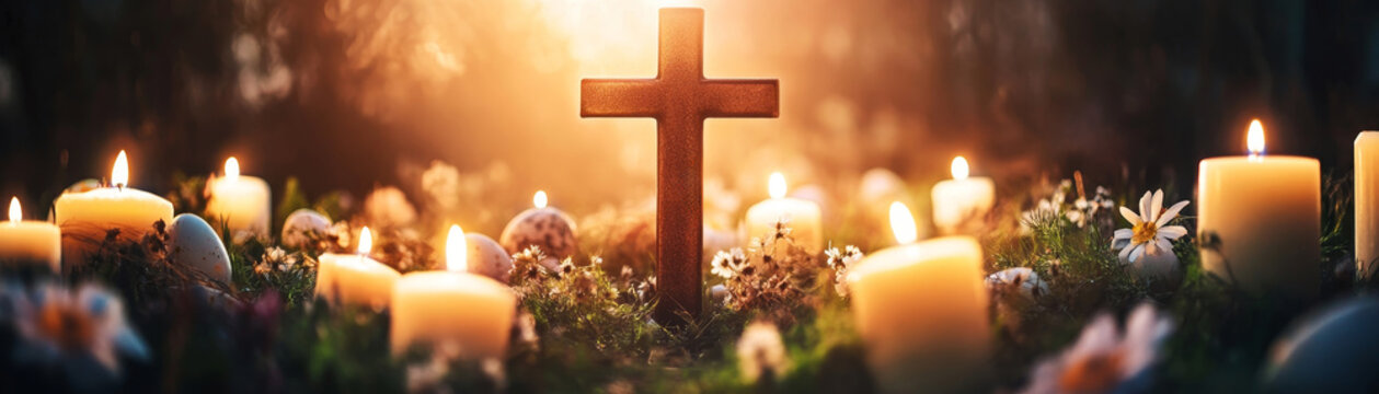 Spiritual easter candlelight vigil church religious ceremony intimate setting