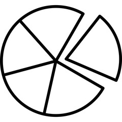Pie Chart with Segments Icon Vector Element