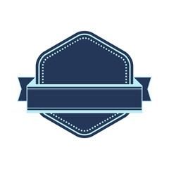 Badge with ribbon. Decorative abstract banner.