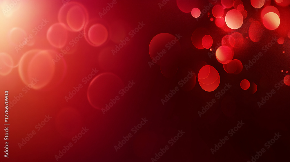 Aufkleber Glowing red bokeh pattern generating festive holiday ambiance with vibrant light blurring effect