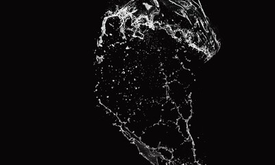 Fototapeta premium Real clean water splash on black background.
