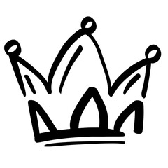 Sketch crown. Simple graffiti crowning, elegant queen or king crowns hand drawn 