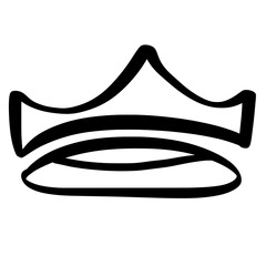 Sketch crown. Simple graffiti crowning, elegant queen or king crowns hand drawn 
