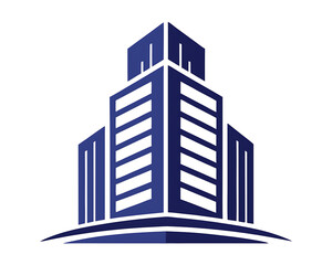 Fototapeta premium High-rise building silhouette vector illustration on white background silhouette vector illustration, logo type