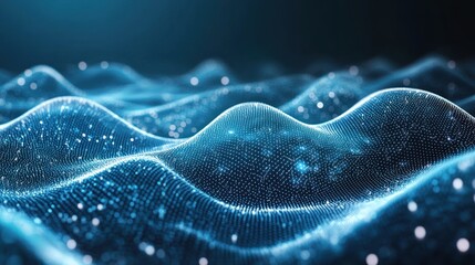 Abstract blue digital wave background.