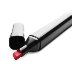 One color marker with cap isolated on white