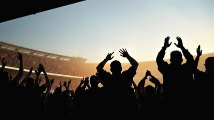 Excitement fills the stadium as fans celebrate victory in a thrilling sports event