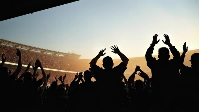 Excitement fills the stadium as fans celebrate victory in a thrilling sports event