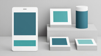 digital brochure and mobile devices are on display elegantly