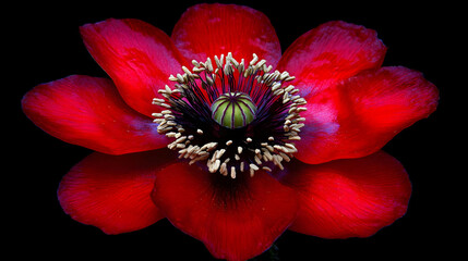 Red Poppy Flower Macro Photography