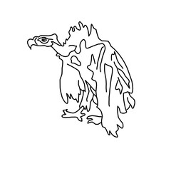 Vulture Line Art Drawing