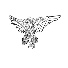 Flying Garuda Line Art
