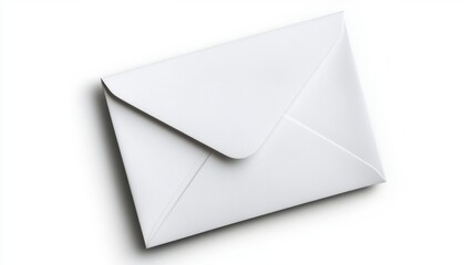 White Embossed Envelope on White Background
