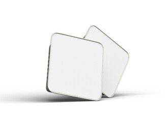 3d rendered image of a deep square food foil tray isolated on a transparent background