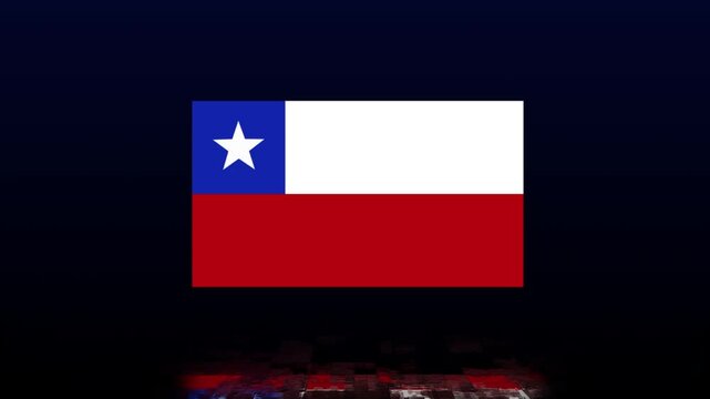 Unbelievable Chile Flag Glitch Animation. The Art of Glitch Chile Flag Animation. Chile background