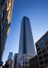 Obraz premium Buildings in the san francisco downtown view from the low angle skyscraper city building skyscraper downtown business architecture cityscape