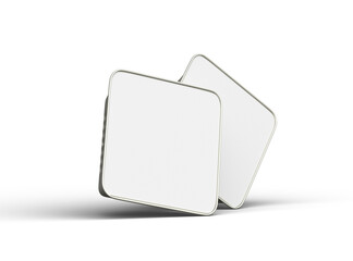 3d rendered image of a deep square food foil tray isolated on a light background