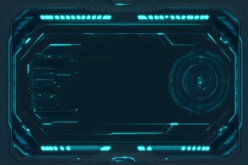 Obraz premium Futuristic Teal 3D Tech Panel Background