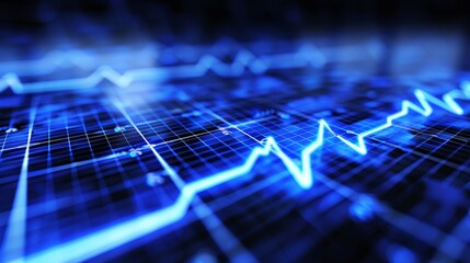 Heart monitor trace flatlining on navy background, symbolizing healthcare and medical concepts