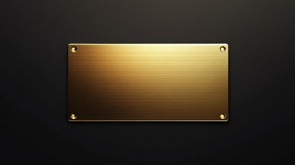 Gold Rectangular Plaque on a Black Background