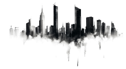 Obraz premium PNG City skyline architecture buildings urban.