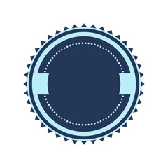 Badge with ribbon. Winning award, prize or medal.