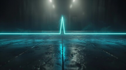 Blue heart monitor trace flatlining on navy background, representing healthcare and medical insights