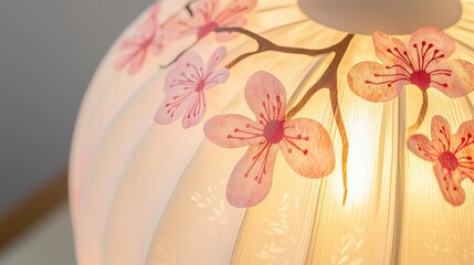 Delicate Paper Lantern with Graceful Floral Pattern Design