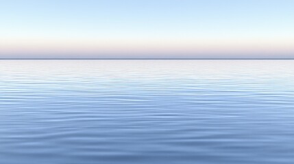 Obraz premium Serene Blue Sky and Calm Water Surface with Faint Glow at Horizon During Daytime in Bright Conditions