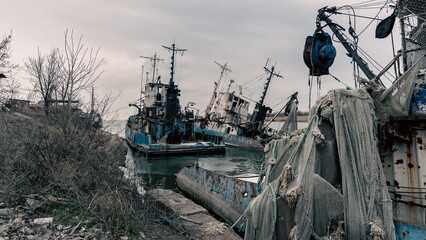 old ship ran aground in Ukraine