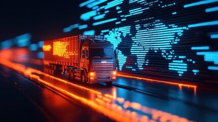 Enhancing international supply chain visualization cargo truck transportation in a digital landscape