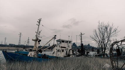 old ship ran aground in Ukraine