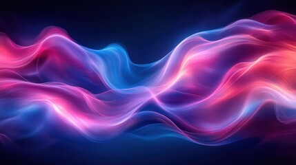 Abstract swirling neon waves, dark background, digital art, website design
