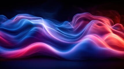 Obraz premium Abstract Red Blue Waves Dark Background
