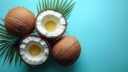 Nourishing coconut oil for hair treatment, natural beauty and healthy care